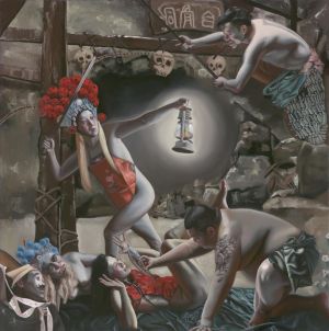 zeitgenössische kunst von Yu Meng - Besiege den Weißknochendämon dreimal
